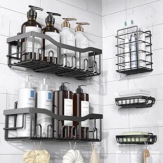 EUDELE Adhesive Shower Caddy 5-Pack