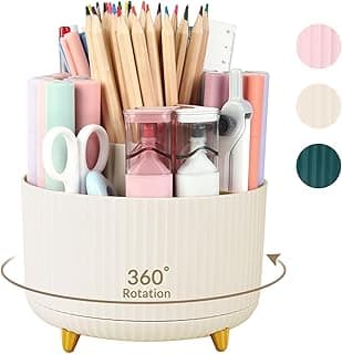 SKYDUE 360 Rotating Plastic Desk Pen Organizer