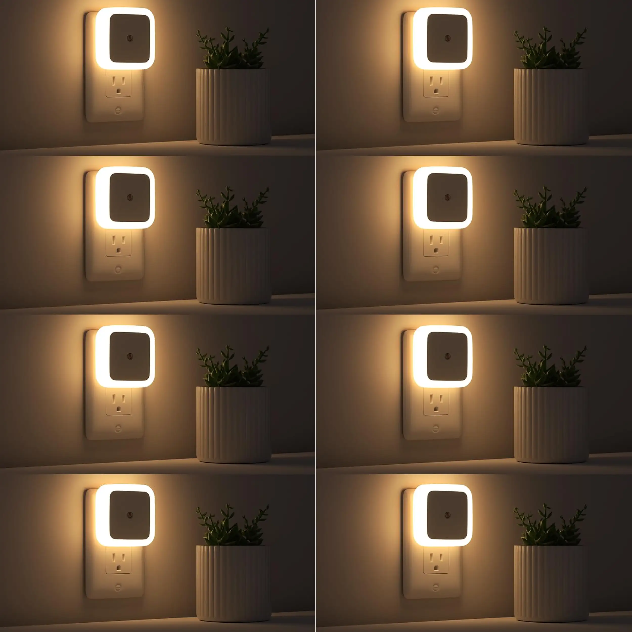 Sujeet Night Light: Night Lights Plug into Wall 8-Pack, Dusk to Dawn Night Lamp LED (Warm White)